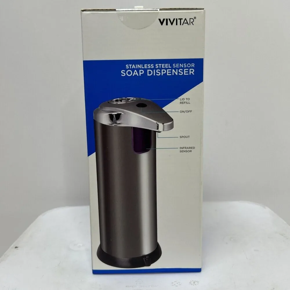 Vivitar Automatic Soap dispenser 8oz Capacity‎ Stainless Steel Sensor - Battery